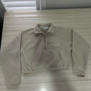 TNA beige half zip pullover size small
